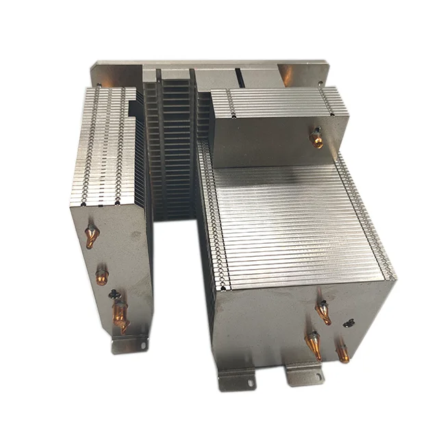 Hongyi Custom design aluminum Projector heatsink copper heat pipe folding zipper fin CPU cooler radiator soldering led heat sink