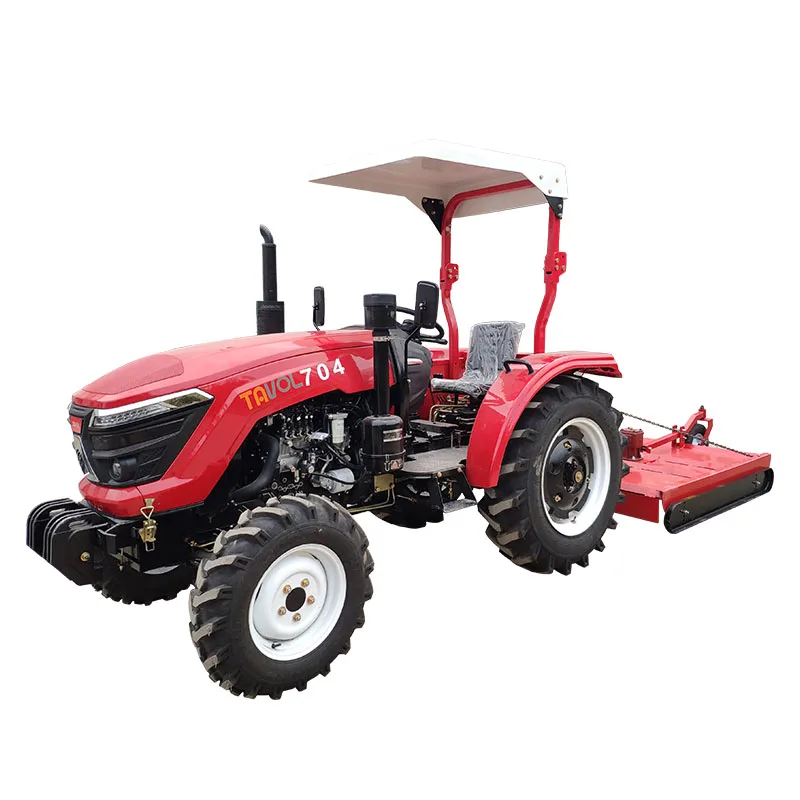  70hp 4wd фермерский трактор с газонокосилкой из