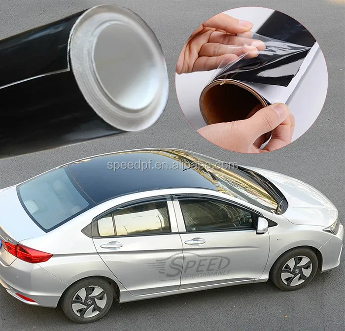 Глянцевая Автомобильная обертка на крышу 3 слоя 1 52*28 метров водонепроницаемая Черная Виниловая пленка для люка в крыше автомобиля