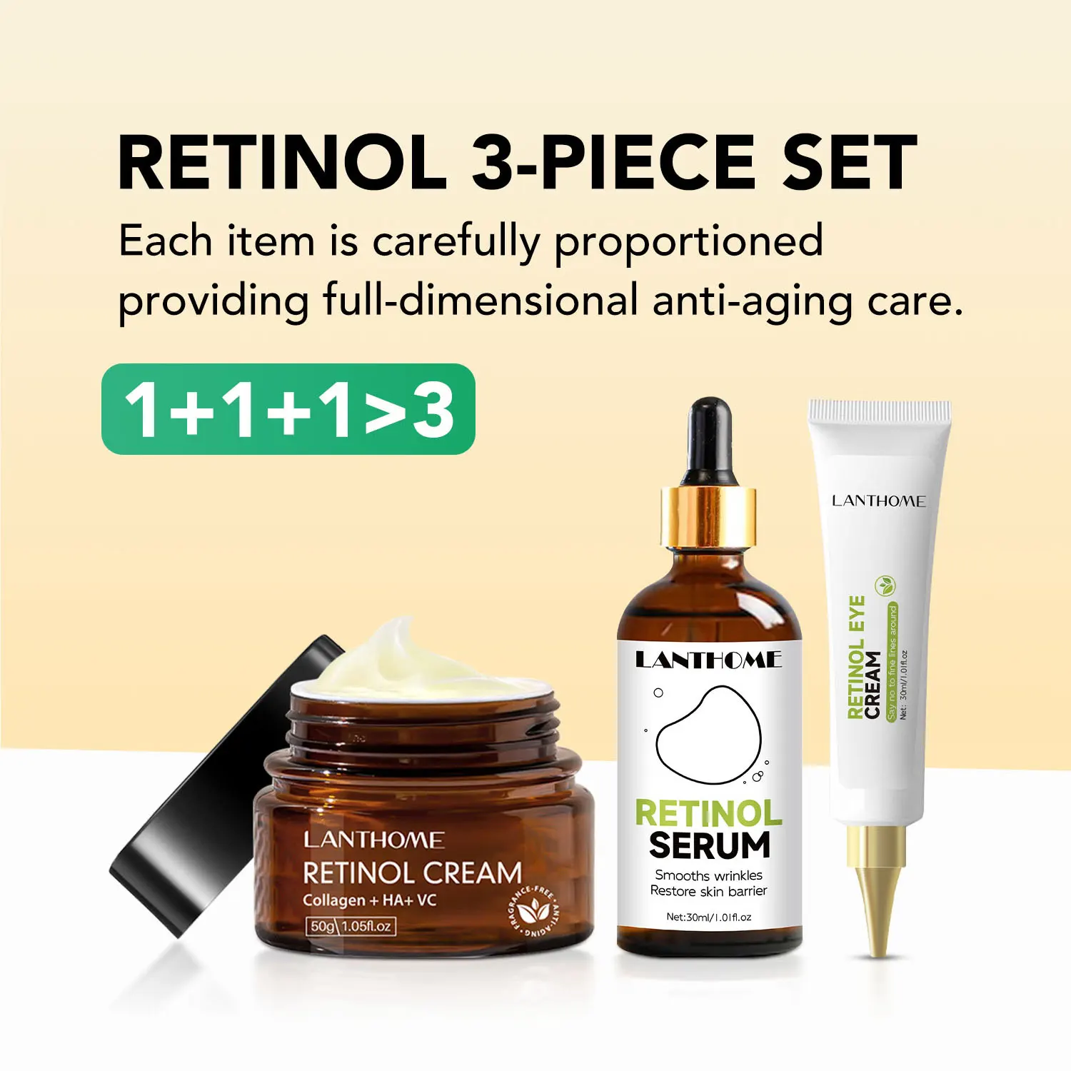 LANTHOME Retinol Instant Wrinkle Remover Face Serum Lifting Firming Anti-aging Retinol Facial Serum