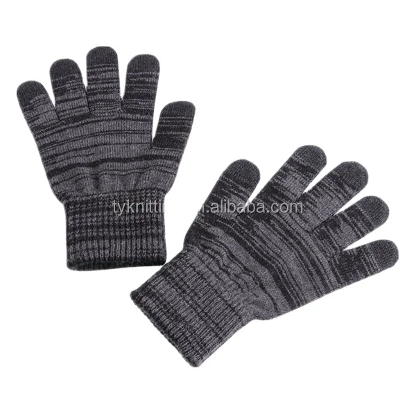 Multi color gradient fashion trend thickened warm knitted mittens