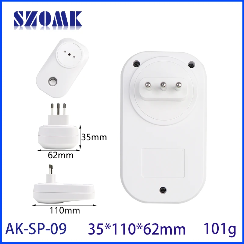 35*110*62mm Smart Italy Standard Socket Enclosure White Wireless Wifi Smart Plug Power Socket Oem Box Enclosure With App