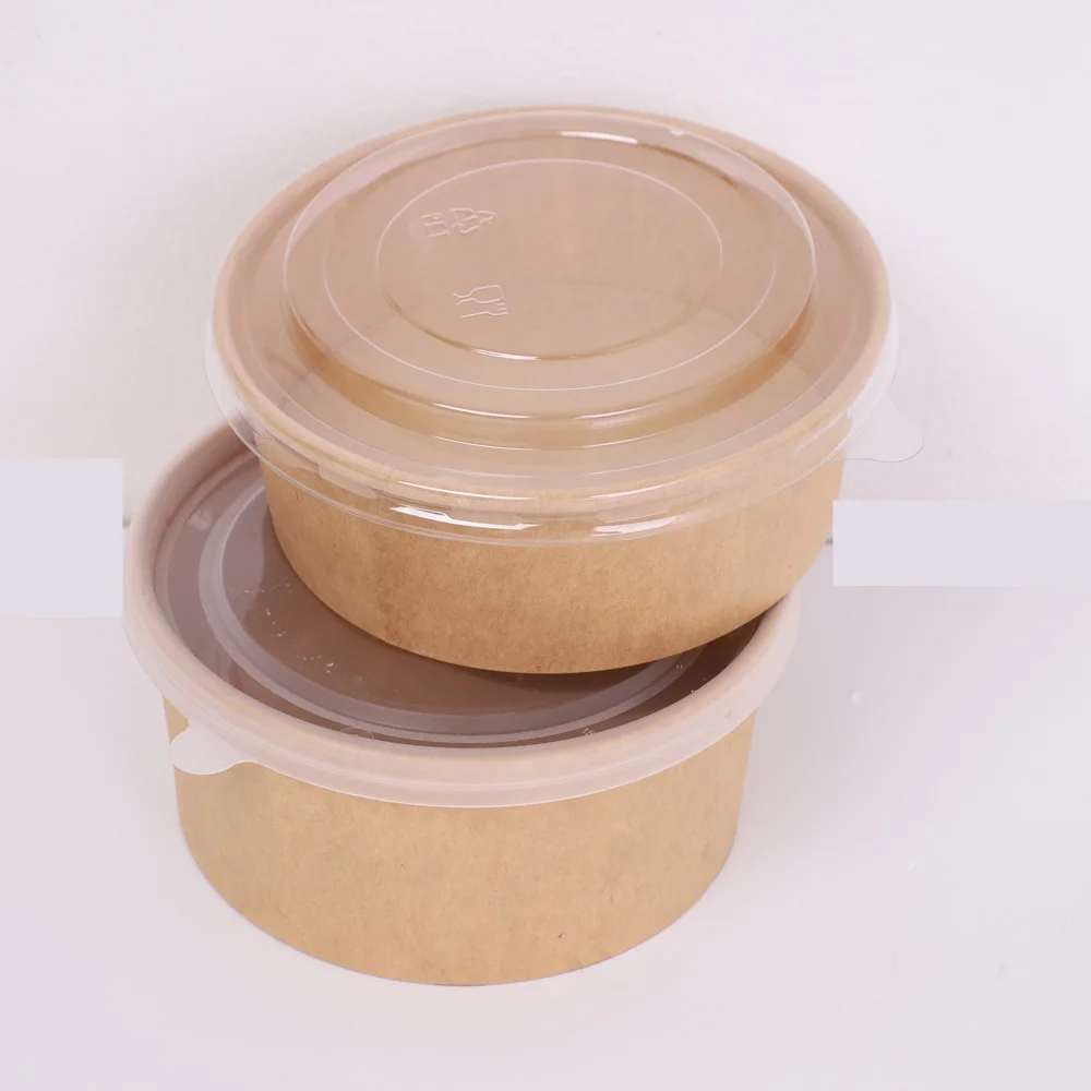 wholesale disposable square round paper cup heatable kraft waterproof customwith PE lid