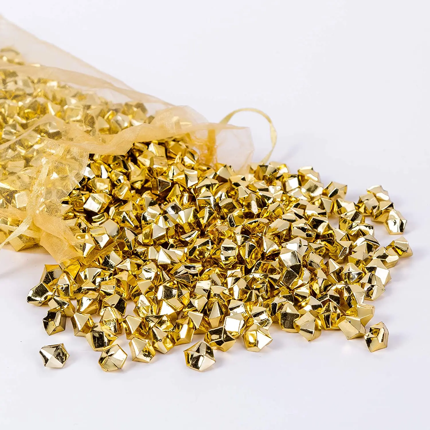 500g Ice Gold Acrylic Ice Plastic Gold Nuggets Gold Rocks Gems Marble Vases Fillers Table Scatter
