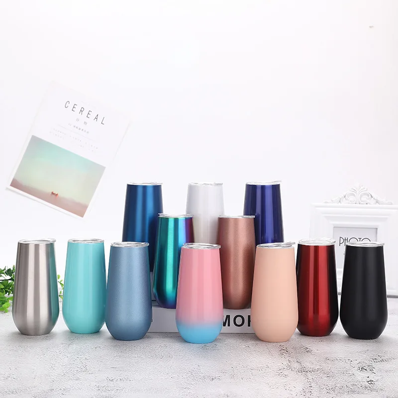 6oz Coffee Mug Double Wall Egg Mug Gift Tumbler Stainless Steel Vacuum Insulated Tumbler Cups Egg Tumbler Wine Mugs