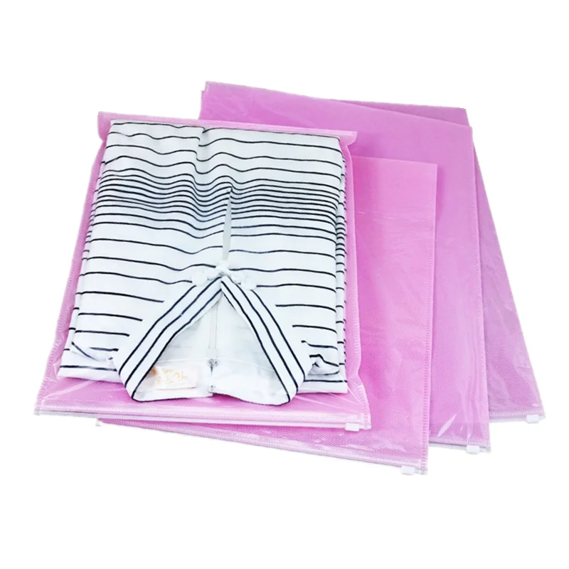 Wholesale non woven vest bag resealable laminated pp non woven clothing packing bag