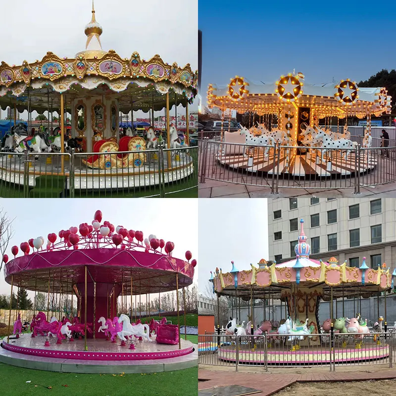 Outdoor Kids Amusement Park Children Merry Go Round Carousel Rides Horse for Sales European Style Over 3 Years Old Merry Sino