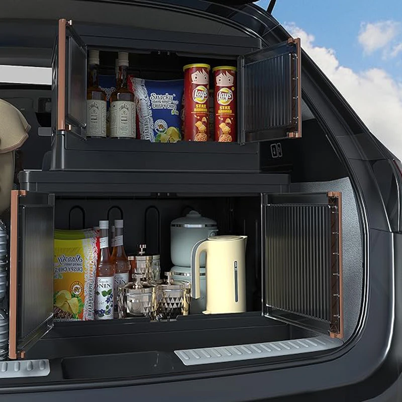 47.5Qt пластиковые контейнеры складные коробки Складные органайзеры для шкафа и ящики хранения с крышками ОРГАНИЗАТОР БАГАЖНИКА АВТОМОБИЛЯ