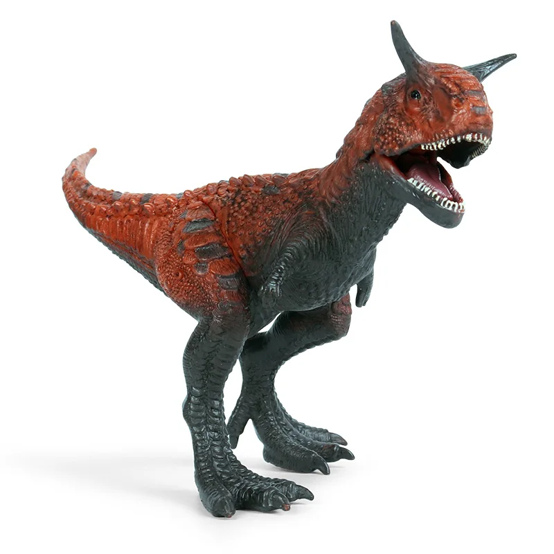 Oenux Wholesale PVC Animals Toy Jurassic Dinosaur Carnivorous Carnotaurus Mouth Can Open Action Figures Plastic  Model
