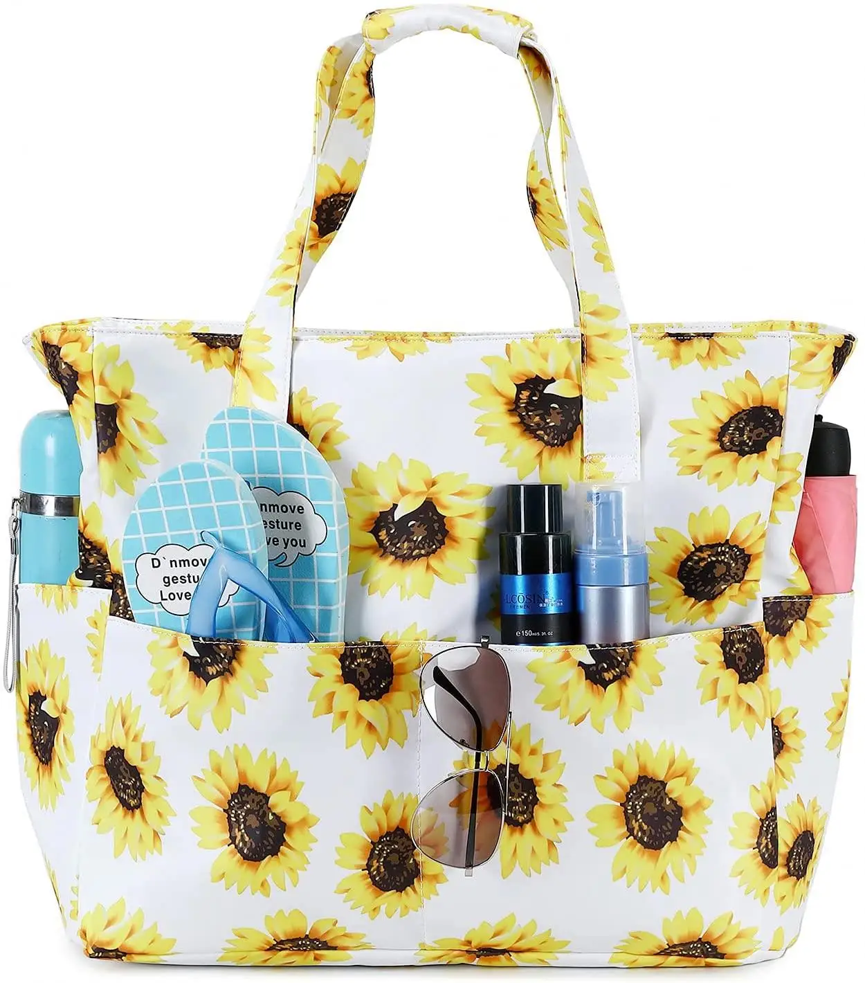 women beach bag waterproof Beach Tote Pool Bags With Wet Compartment for Weekender Travel