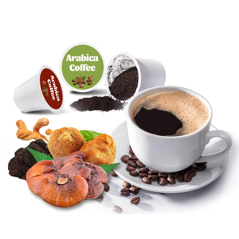 Private Label OEM Herbal Mushroom Coffee Hericium Erinaceus Cordyceps Chaga Reishi Ganoderma Mushroom Coffee K-cup coffee pod