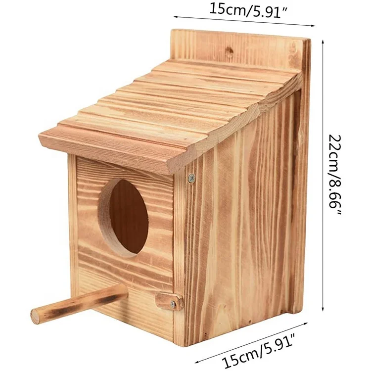wooden bird house nests box balcony garden ornament decoration retro style outdoor hanging birdhouse for pet parrot pigeon