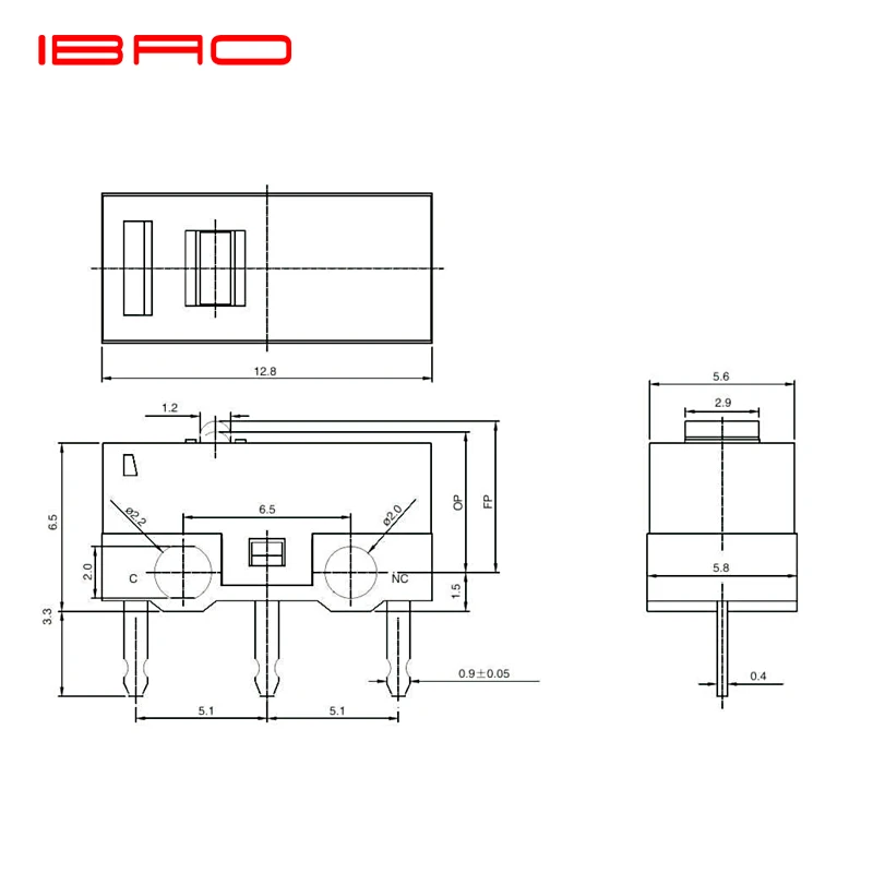 IBAO серия CNIBAO MAD электрические миниатюрные микропереключатели spdt с роликовым рычагом 3 контакта А