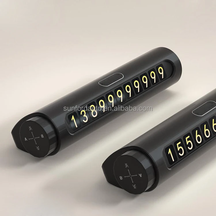 Car Temporary Parking Card Phone Number Plate Design Rotatable Mobile Phone Number for Toyota Honda Nissan