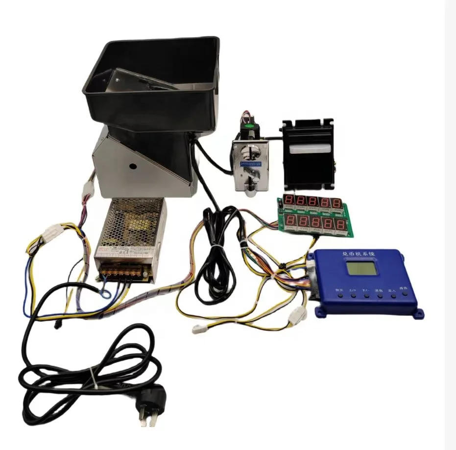DIY Coin Exchange Machine Kits with Game board+ wire harness+motor+coin selector for Coin changer vending machine