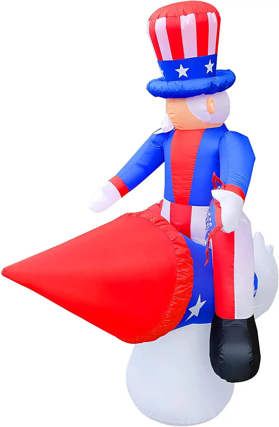 6 Ft  Uncle Sam on Rocket Lawn Yard Garden Home Outdoor Indoor Independence Day/Flag Day Patriotic Inflatable Decorations