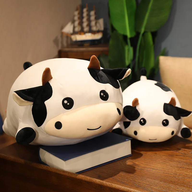 
35CM Cute Smart Baby Sleeping Plush Dairy Cows Cattle Stuffed Animals Soft Plush Cow Toys 