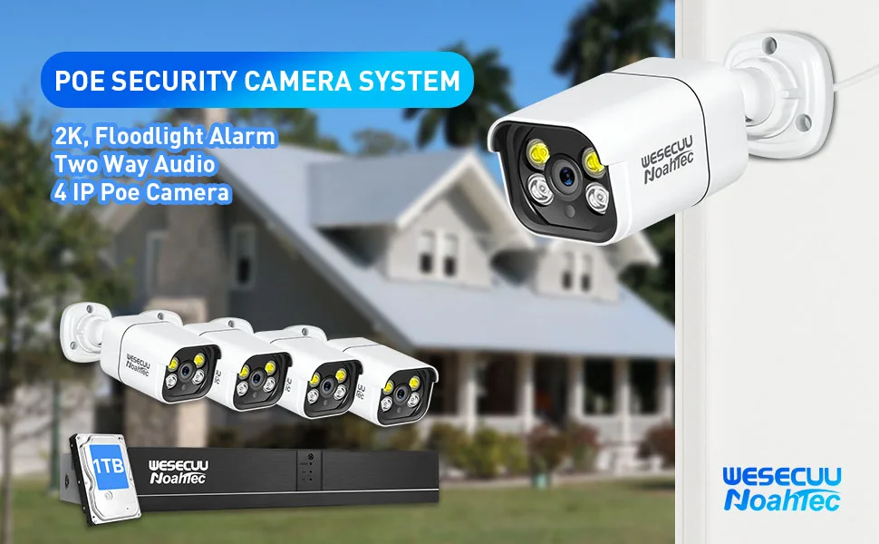 Система видеонаблюдения WESECUU xmeyepro комплект ip-камер 8 МП 4k hd охранная система
