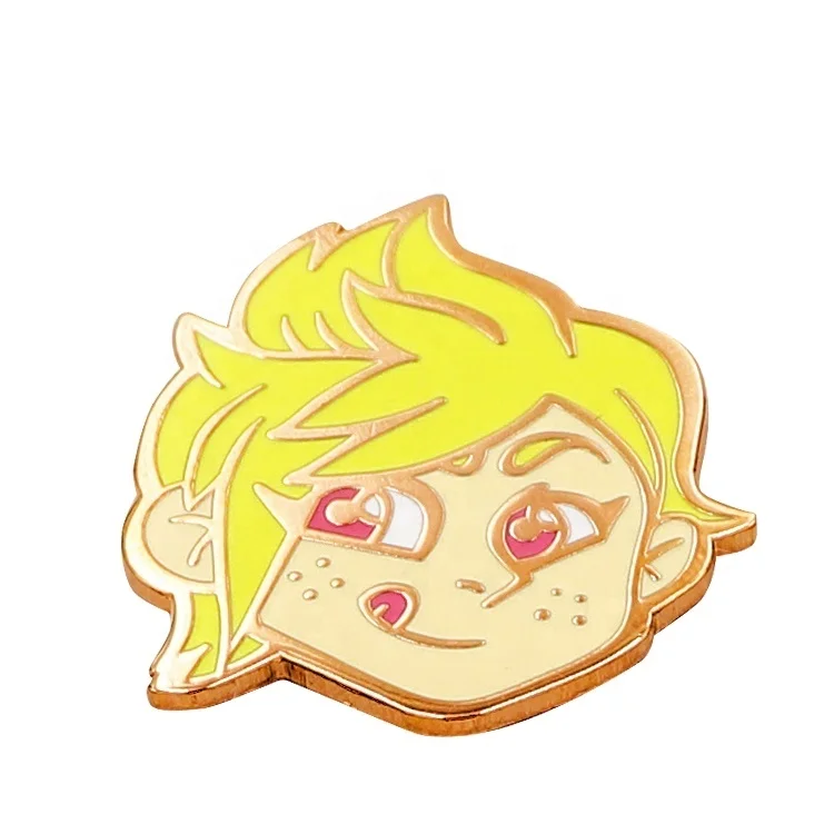 Custom Cartoon shape Cute men Lapel Pin Cool Kwaii Art Excellent Design hard Enamel zinc alloy Gold Metal Badge For Friend Gift