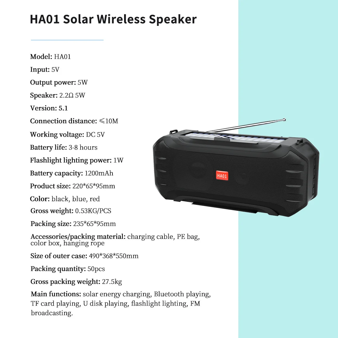 Factory direct with FM broadcasting function and lighting sale portable stereo wireless