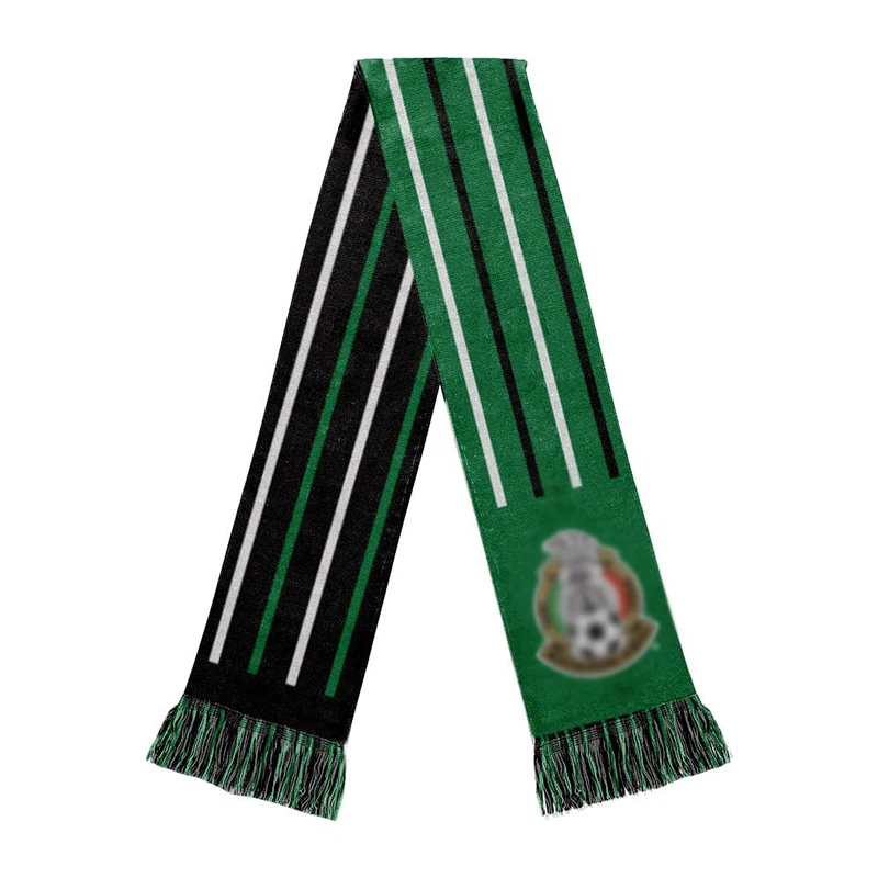 Cheap Promotional All Country Mexico Custom Design Bright Color Football Fan Club Soccer Sport Team Scarf Winter Summer Scarf