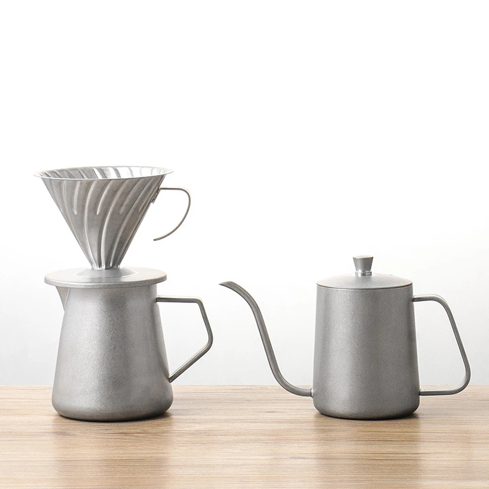 Premium Gift Box Outdoor Travel Drip Coffee Set With Pour Over Coffee Maker Filter Kettle Ceramic Burr Manual Coffee Grinder