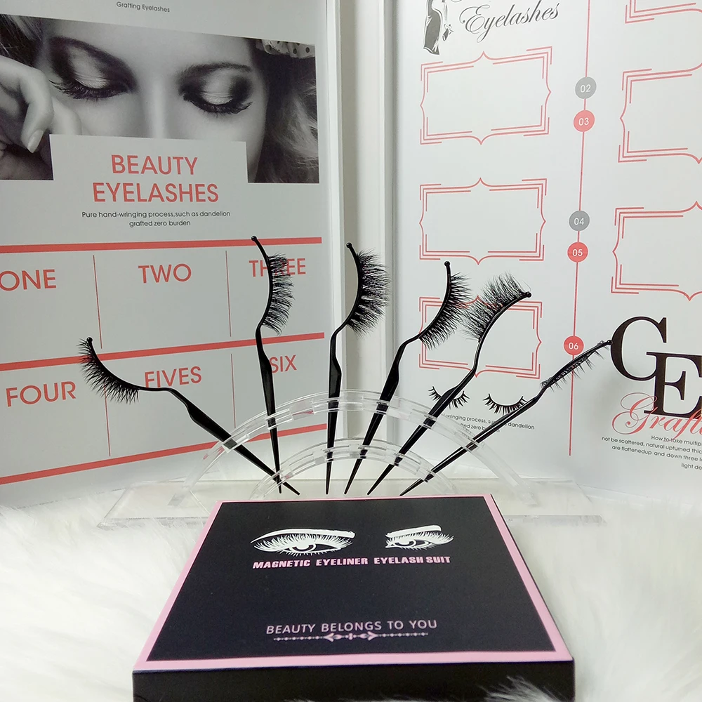 Оптовая продажа, ресницы Meiya из норки, накладные магнитные ресницы, 3D Магнитные ресницы ручной работы с 3 магнитами, накладные ресницы