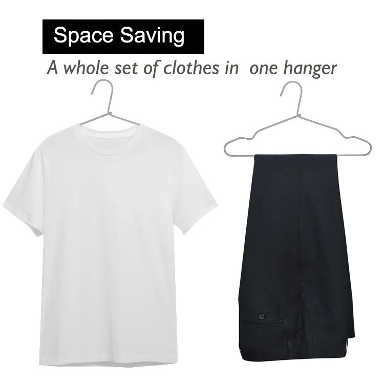 Custom Ultra Slim Space Saving 1Pc Nylon Wrapped Metal Non Slip Suit Hangers For Clothing Suit Top Tie Shirt Skirt Pant