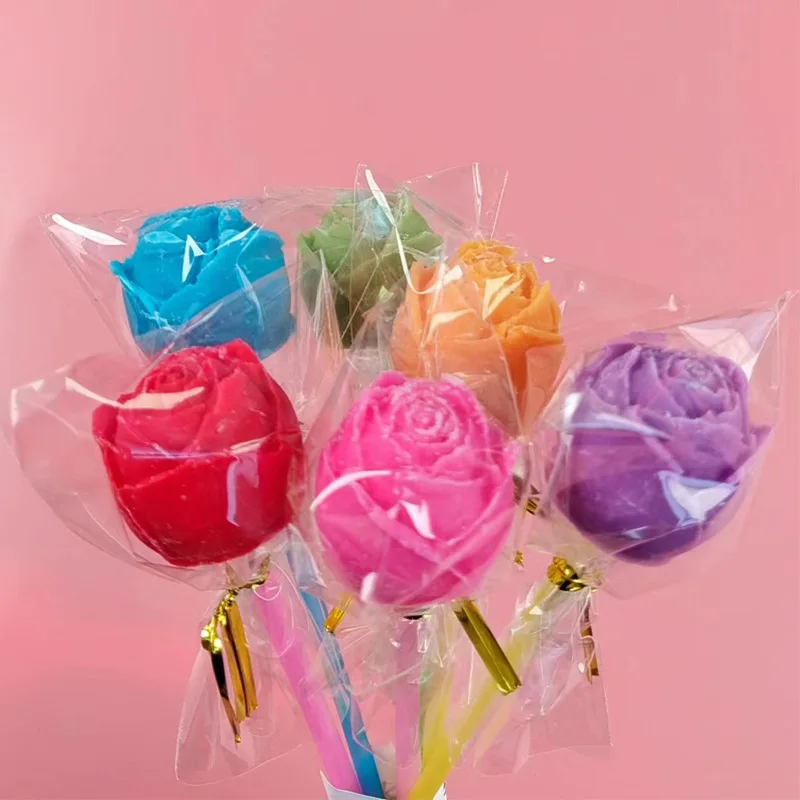 Custom Wholesale  chocolate sweet rose flower shape Fruit flavor chocolate  candy