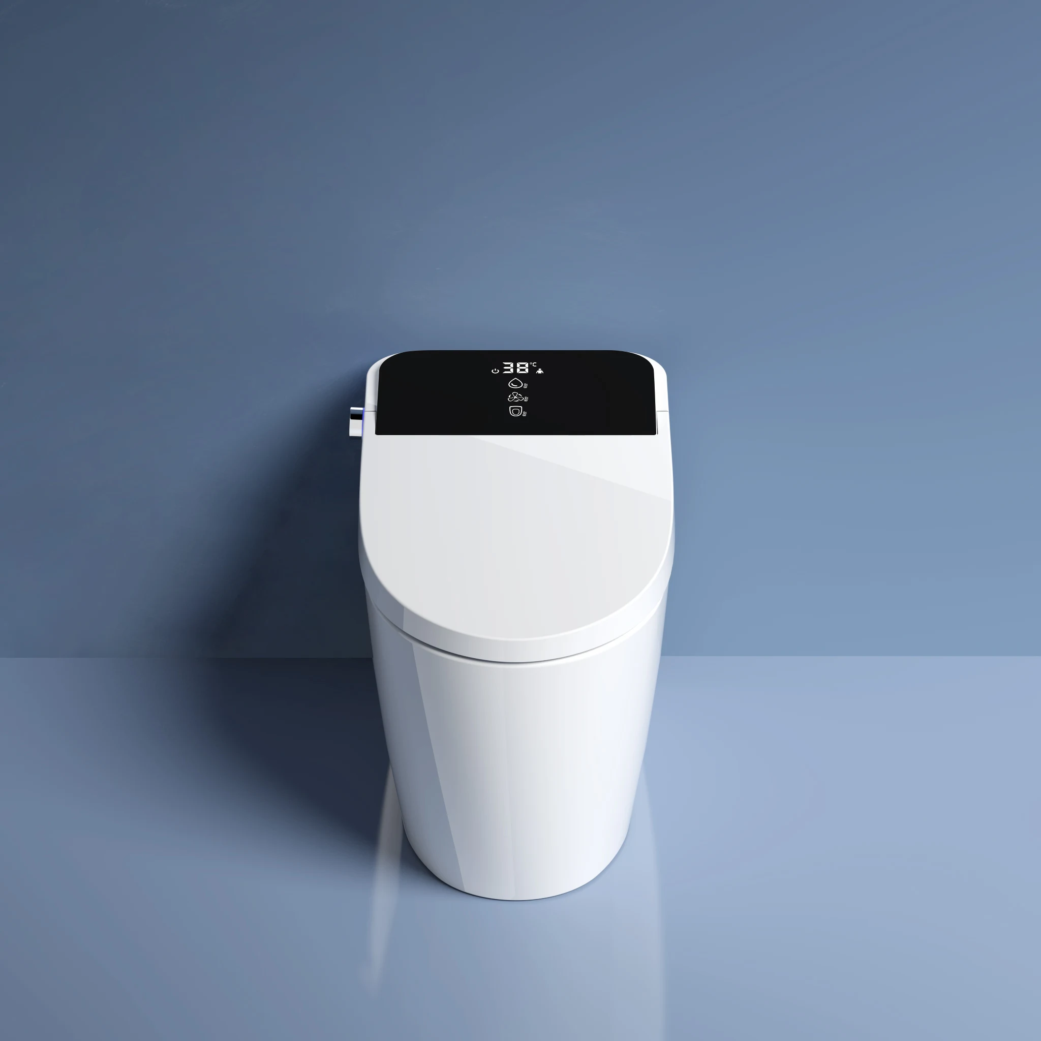 High Tec Electric Intelligent 1 Piece Close stool Wc Toilet Bowl Automatic White Smart Bidet Toilet