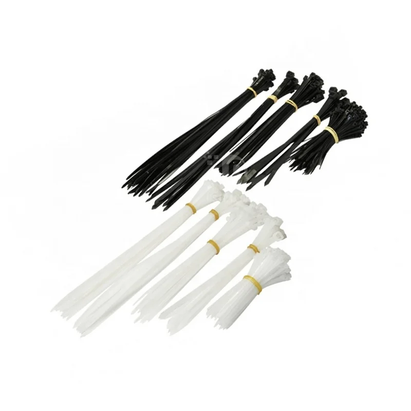 100pcs packing Loop Tie Wire Black Nylon Cable Ties  2.5*200MM