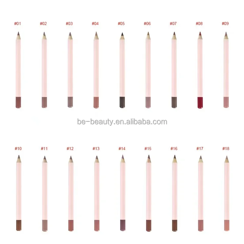 Professional makeup slim pink pen vegan waterproof brown lipliner high quality