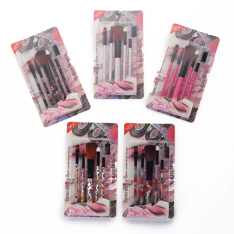leshen Foundation Blending Blush Eyeborw Jip Brush Make up Brusher Eye Brushes Travel Set 5pcs Cheap Makeup Brushes Set Eye Shad