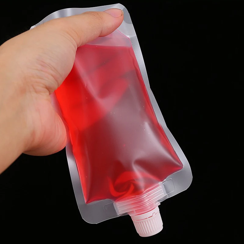 Custom High quality Food Grade plastic clear 500ml drink pouches bags with spout