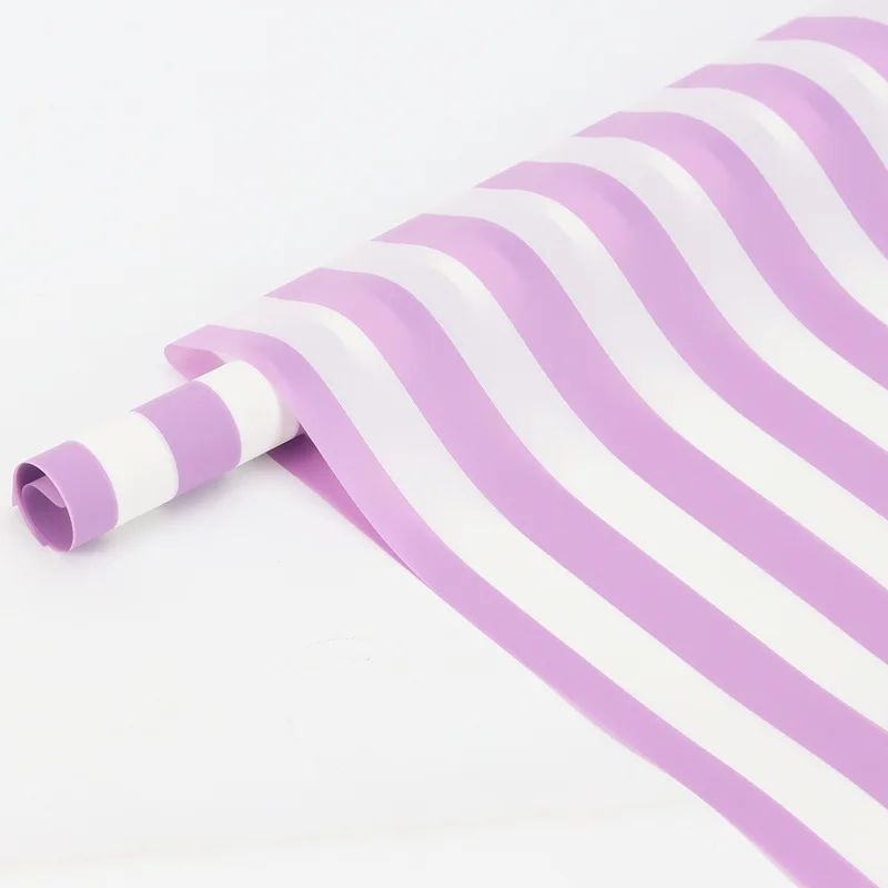 Spot Wholesale New Flower Wrapping Paper Korean Bouquet Material Waterproof Wrapping Paper Vertical Stripe Fog Face Paper
