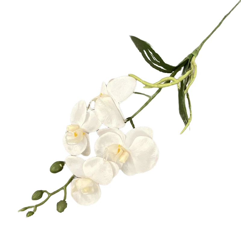 Wholesale High Quality Artificial Plastic 4 Heads Phalaenopsis Orchids Real Touch Latex Flowers