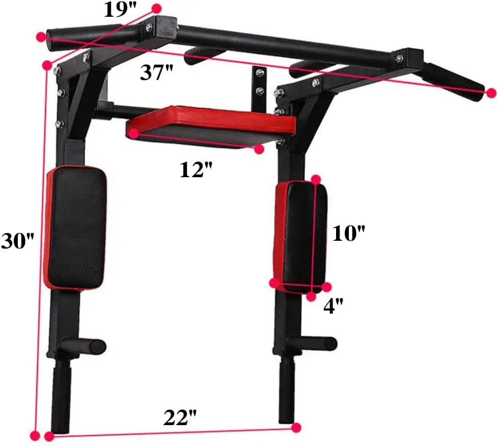 ZYFIT Heavy Duty Wall Mounted Pull up Bar Wall Mounted Pull up Bar Dip Station for home gym fitness equipment