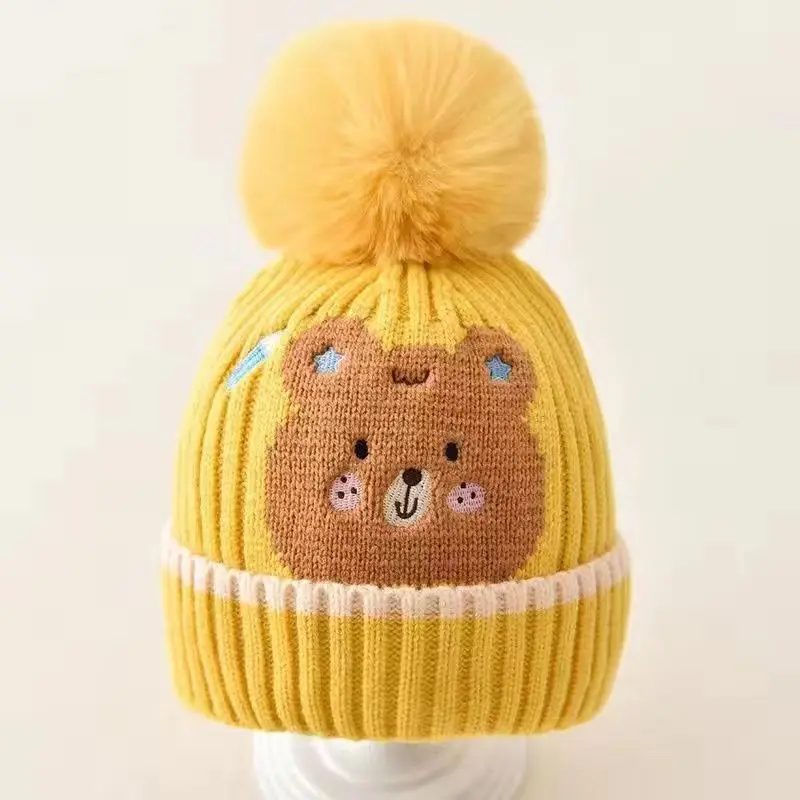 Hot sale cute baby cowboy hat caps wholesale winter keep warm lovely new fashion unicorn animal hats for boys and girls
