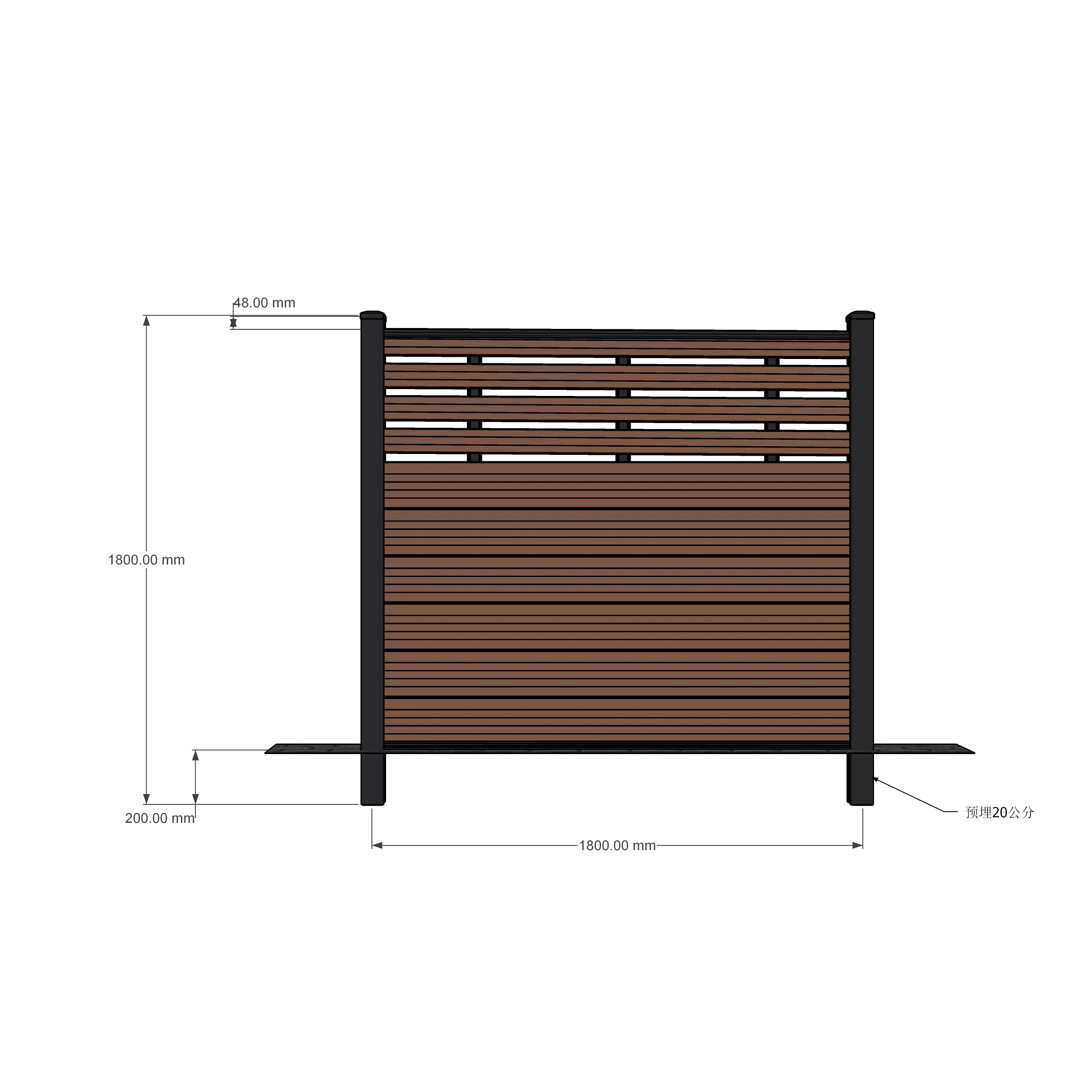 Hot sale wpc fence popular and cheap plastic timber composite wpc fence with gate