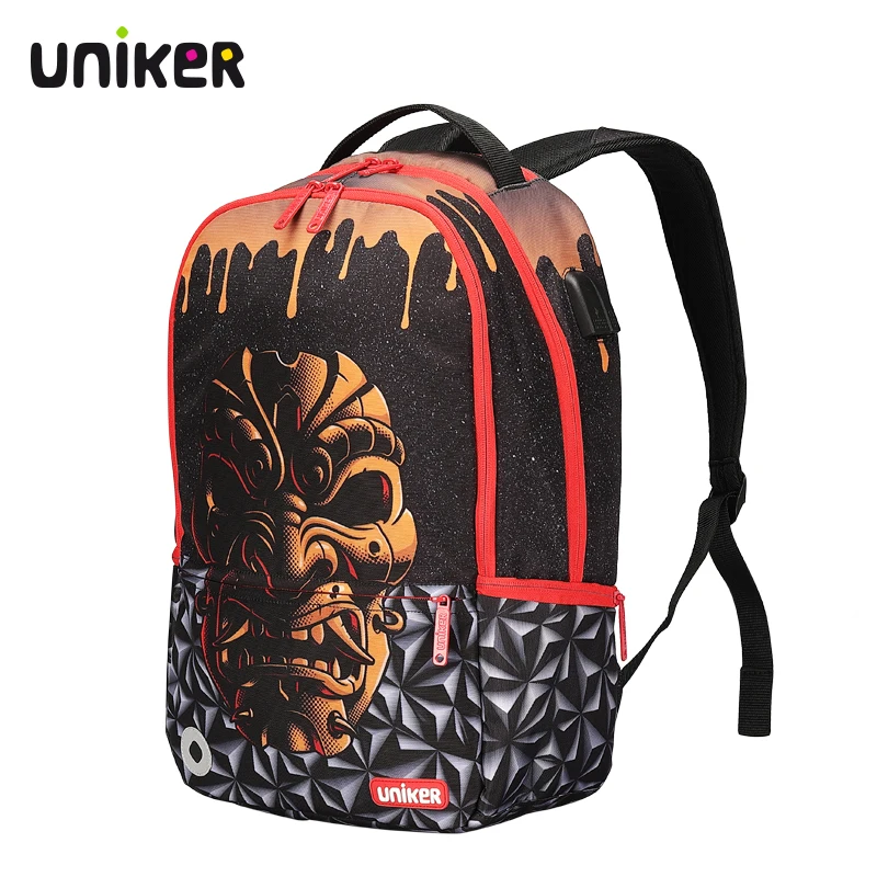 UNIKER Backpack with USB Charger adapter Backpack with ear phone adapter Backpack School Bags For Boys