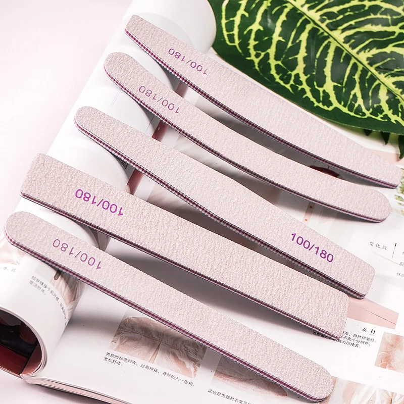 Wholesale Custom Logo Professional 100/100 100/180 Grit Pink Nail File