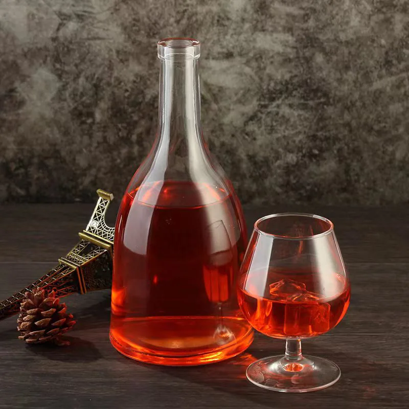 High Quality 500ml 750m unique Shape Glass Wine Bottle Transparent Red Wine Bottles