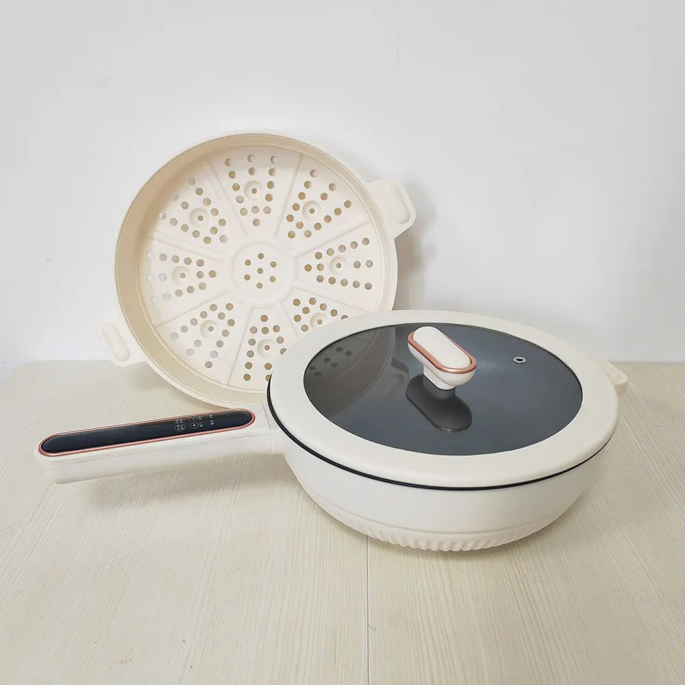 Household Multifunctional Big 6L Non Stick Electric Hot Pot Portable Multipurpose Electric Cooking Pot Frying Pan With Steamer