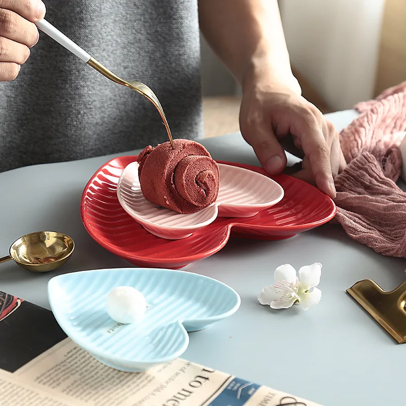 Simple hammer grain phnom Penh heart-shaped salad bowl fruit bowl love ceramics sets