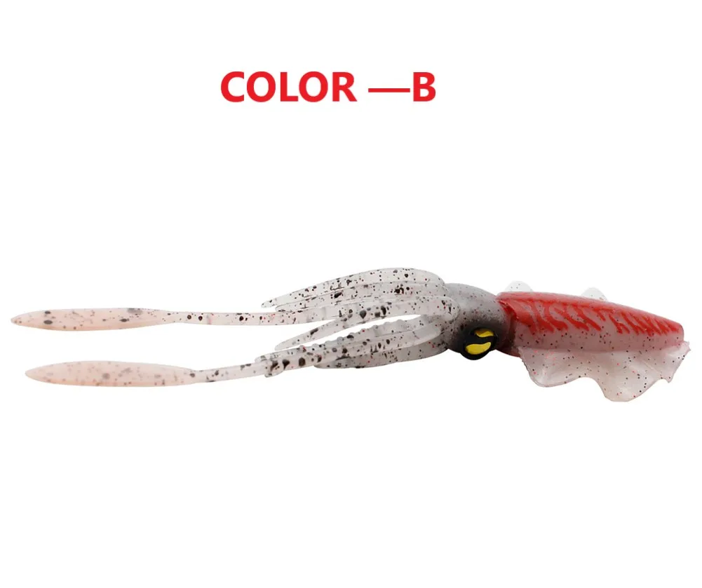15cm Fishing Lure Octopus Squid 3D Eyes Luminous for Sea Artificial Bionics Soft Wobbler Swimming Bait