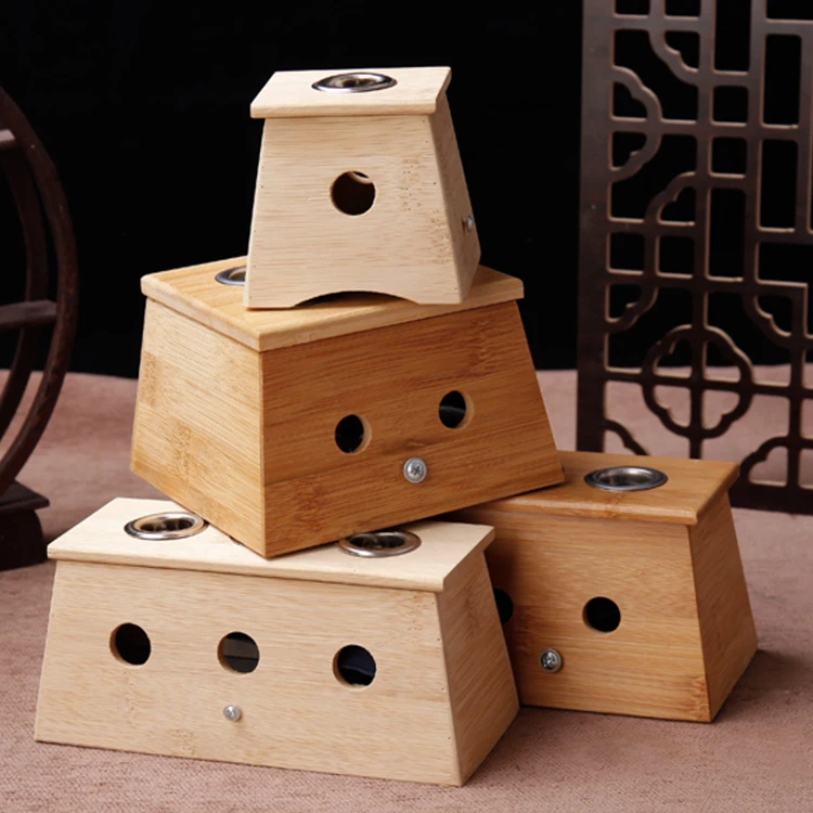 4 holes Best Quality moxa roll box Moxa Stick wood moxa holder mugwort box