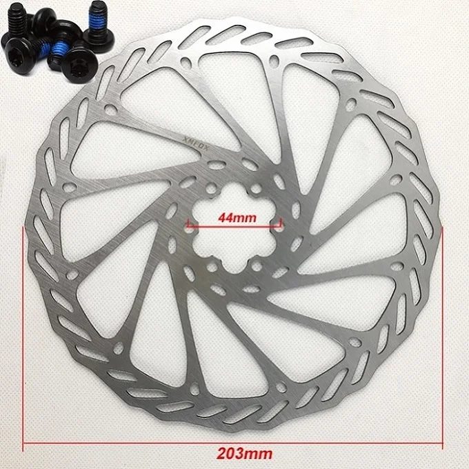 1 PCS Bicycle Mountain Bike Threaded Hubs Disk Disc Brake Rotor 6 Bolt Flange Adapter 203mm Rotor