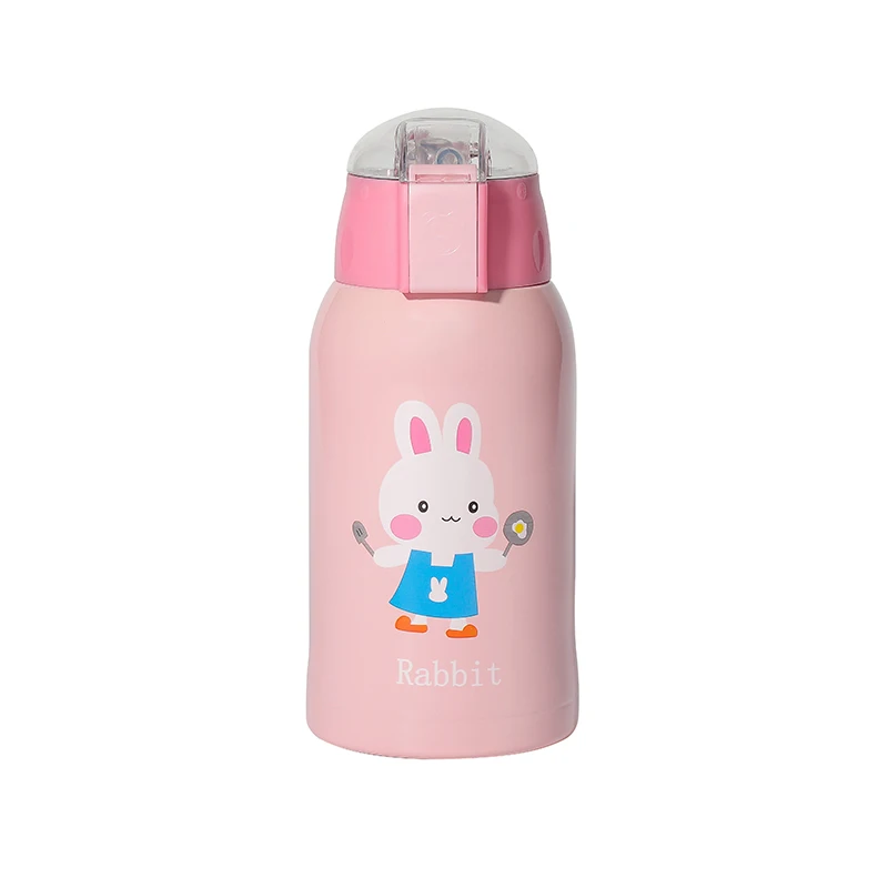 Новый Интеллектуальный детский термос, чашка из нержавеющей стали 316, милый мультяшный ремешок, детская соломенная чашка для воды, выпущенная как подставка