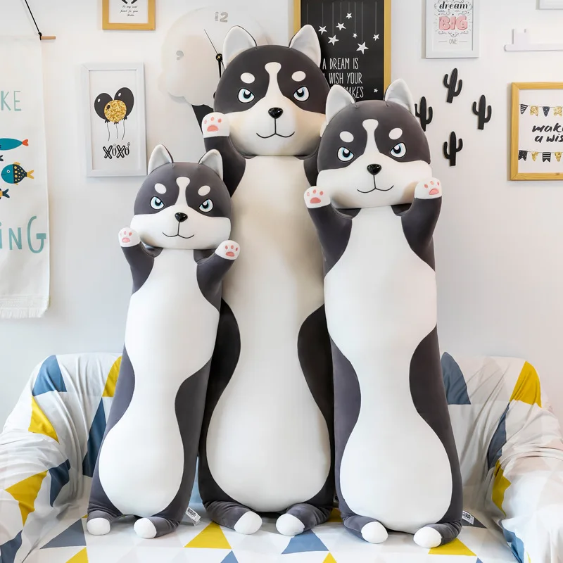 Wholesale animal soft toy ready goods big size husky plush stuffed toy