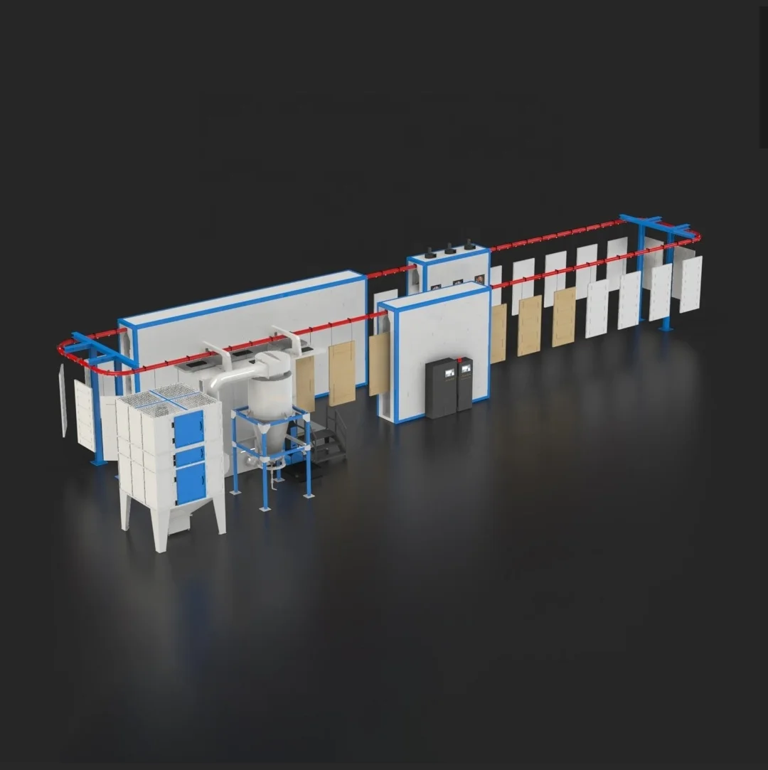 Powder Coating Metal Surface Treatment Overhead Conveyor Automatic Spray Tunnel System With 5 Stage Cleaning Dip